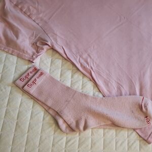 Supreme Pink Tee with Red Logo